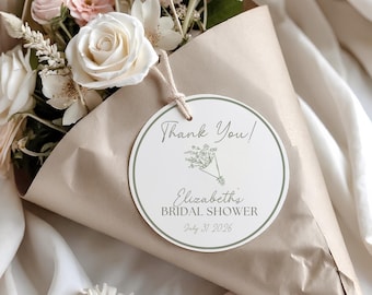 Fresh off the Market Bridal Shower favor tags, prosecco favor tags, Bridal luncheon favor tags, Bachelorette favor tags, Wildflower tags
