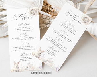 Easter menu, food menu, dinner menu, Spring menu template, Holiday menu, Easter Brunch Menu template, lunch menu, easter table decor