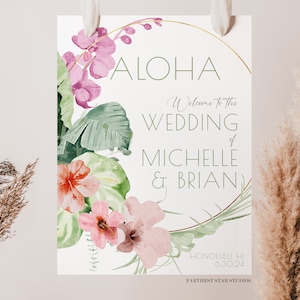 Tropical wedding sign, wedding welcome sign tropical, welcome signage, beach wedding sign, travel wedding sign, Destination wedding sign