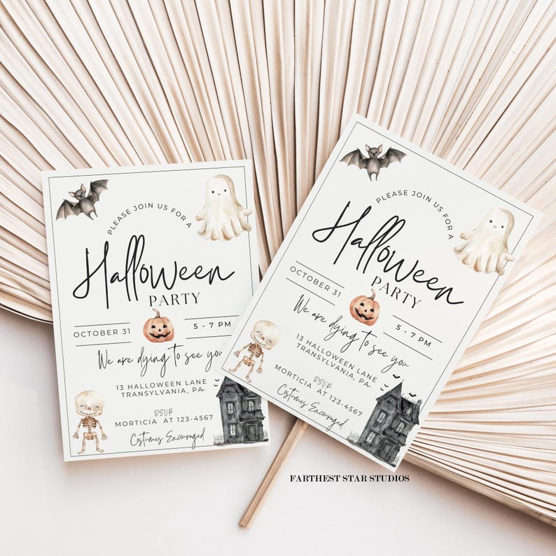 Whether it's a kids' party or a gathering of ghouls, this printable invite will bewitch your guests and have them eagerly awaiting the most haunting night of the year.