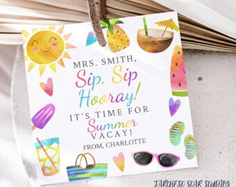 Summer Teacher Appreciation Thank you tags \stickers, End of year gifts, Teacher appreciation week gifts, teacher appreciation printable tag