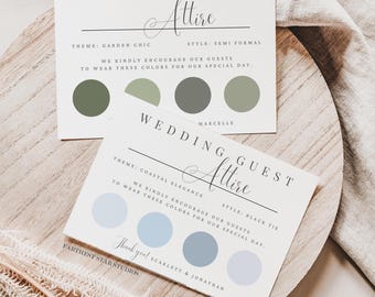 Wedding Attire Card, Minimalist Guest attire card, wedding Info Card, Custom Wedding Information Card, Attire card, Wedding Guest Dress