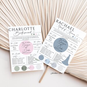 Bridal Party Info Card - QR Code card, Minimalist Bridesmaid proposal card, Bridesmaid Info Card, Custom Bridal Party Information Card