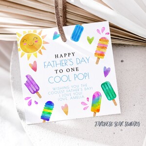 Cool Dad popsicle Father's day 4" card - Father's day card - Popsicle card - Stepfather card - Grandfather card - Printable Father's day