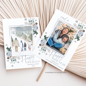 Vakantiefotokaart, nieuwjaarsfotokaart, late kerstkaart, kerstkaartfoto, winterfotokaart, fotokerstkaart, 3 fotokaarten