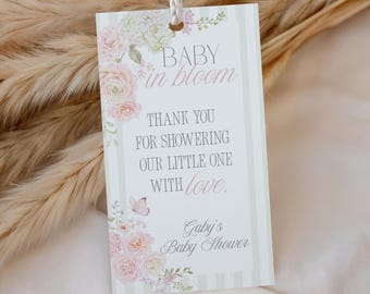 Baby in bloom favor tags, baby in bloom favors, wildflower favor tag, flower seed favor tag, Baby in bloom flower bar gift tags