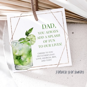 Cocktail Father's day 4" card - Father's day card - Cheers father's day card - Stepfather card - Grandfather card - Printable Father's day