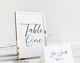 Modern Minimalist Calligraphy Table decor bundle, Minimalist wedding decor, Calligraphy Place cards, Calligraphy Decor, Digital Download