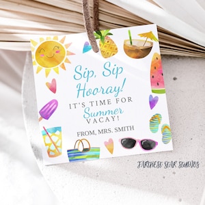 Summer Teacher Appreciation Thank you tags \stickers, End of year gifts, Teacher appreciation week gifts, teacher appreciation printable tag