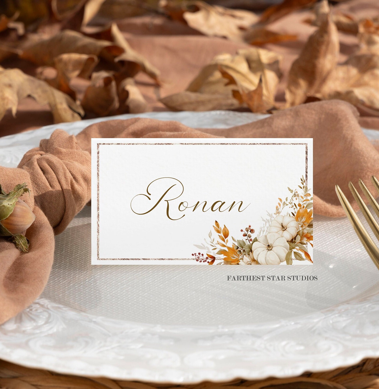 Thanksgiving Pumpkin Place Cards