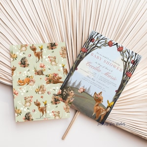 Enchanted Forest Baby shower Invitation, Deer Baby Shower, baby deer Shower, Garden invitation, Woodland baby Shower, Enchanted Baby Shower