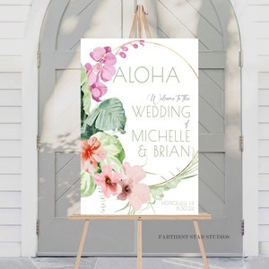 Tropical wedding sign, wedding welcome sign tropical, welcome signage, beach wedding sign, travel wedding sign, Destination wedding sign