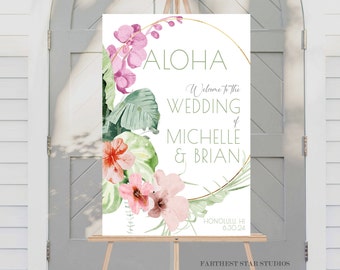 Tropical wedding sign, wedding welcome sign tropical, welcome signage, beach wedding sign, travel wedding sign, Destination wedding sign