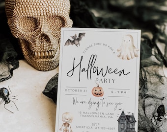 Halloween Party Invite Printable, Vintage Halloween Invite, Vintage Halloween Invitation, Gothic Halloween party invite printable, Halloween