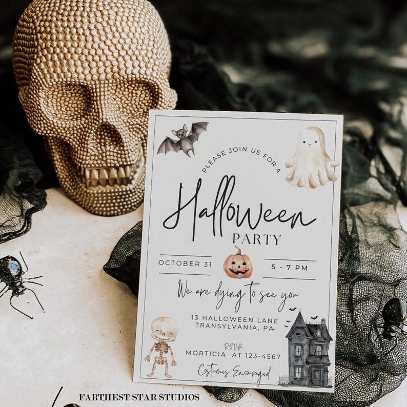 Capture the cute and eerie charm with our Sweet Vintage Halloween Party Invite Printable, with cute designs & an air of mystique for your spooktacular gathering. This vintage-inspired invitation will set the perfect tone for your Halloween bash.
