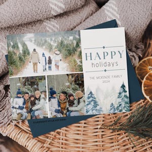 Tarjeta con foto de vacaciones, Tarjeta con foto de Año Nuevo, Tarjeta de Navidad tardía, Tarjeta con foto de vacaciones, Tarjeta con foto de invierno, Tarjeta con foto de Navidad, Tarjeta con 3 fotos