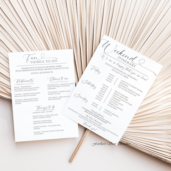 Wedding weekend Itinerary, Destination Wedding Itinerary template, Wedding day itinerary, Bridal Party Wedding day Itinerary, Welcome Letter