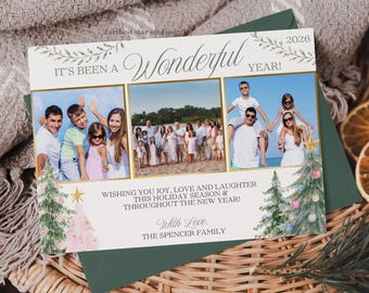 Holiday Photo card, New Year's Photo card, Late Christmas Card, Holiday Card Photo, Winter Photo Card, Photo Christmas card, 3 Photo Card