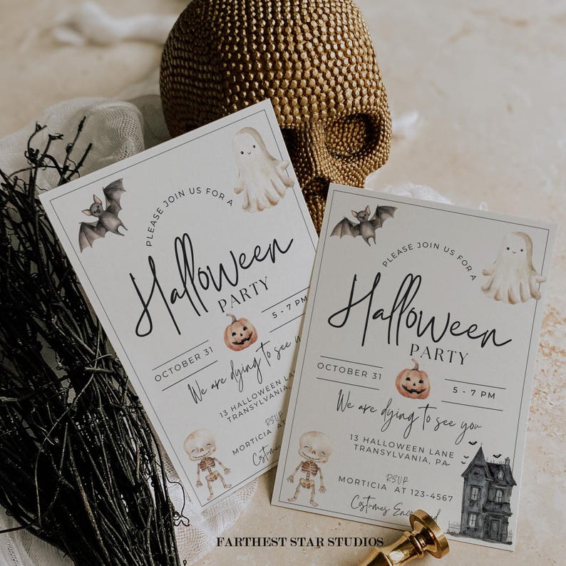Whether it's a kids' party or a gathering of ghouls, this printable invite will bewitch your guests and have them eagerly awaiting the most haunting night of the year.
