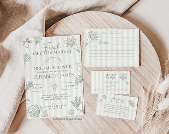 Fresh Off the Market Bridal Shower Invitation Template, Bridal Luncheon Invite, Bridal Brunch Invitation, Bridal shower invitation bundle
