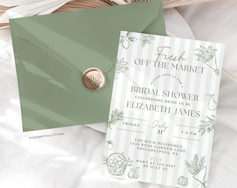 Fresh Off the Market Bridal Shower Invitation Template, Bridal Luncheon Invitation, Bridal Brunch Invitation, Bridal shower invitation