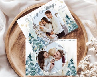 Holiday Photo card, New Year's Photo card, Late Christmas Card, Holiday Card Photo, Winter Photo Card, Photo Christmas card, 3 Photo Card
