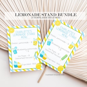 Lemonade Stand Bundle, Lemonade Stand Sign, Lemonade Stand menu, Kids Summer Activity, Lemonade Stand Sign, Lemonade Stand Instant Download