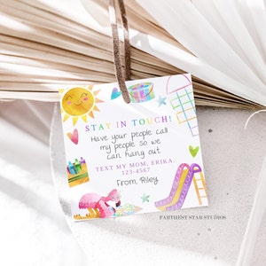 Playground Playdate cards, Summer play date card, Printable back to School Tags for Kids,Play Date Business Card, Stay in Touch Contact Card