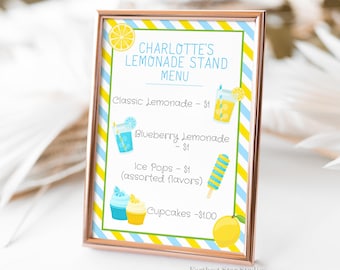 Lemonade Stand Bundle, Lemonade Stand Sign, Lemonade Stand menu, Kids Summer Activity, Lemonade Stand Sign, Lemonade Stand Instant Download