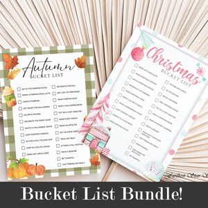Holiday Bucket list Bundle, Christmas Bucket list, Christmas bucket list printable, fall Bucket list template, Halloween bucket list