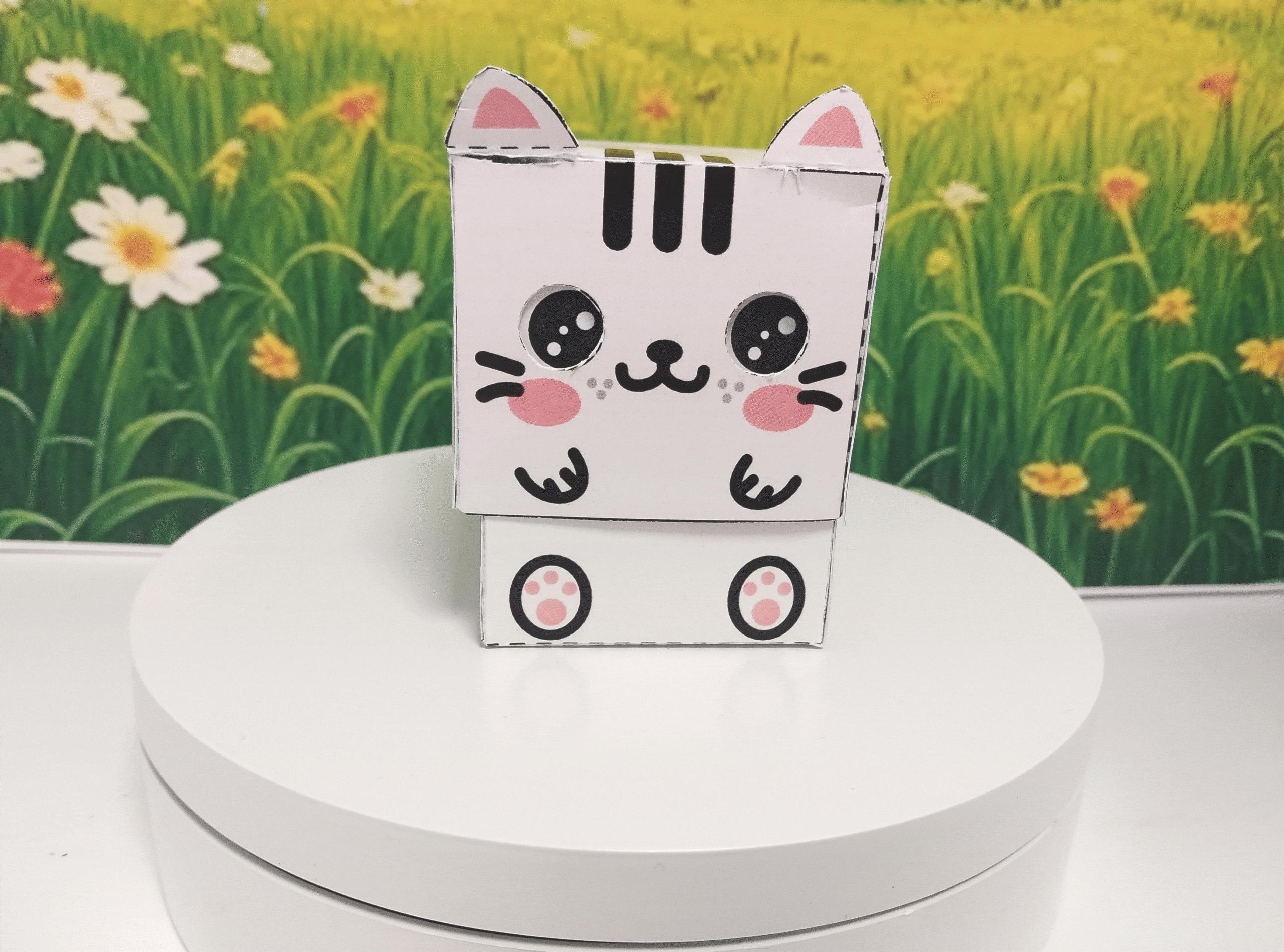 Cubic Cat - 3D Papercraft With Mechanism - Downloadable PDF Children's ...