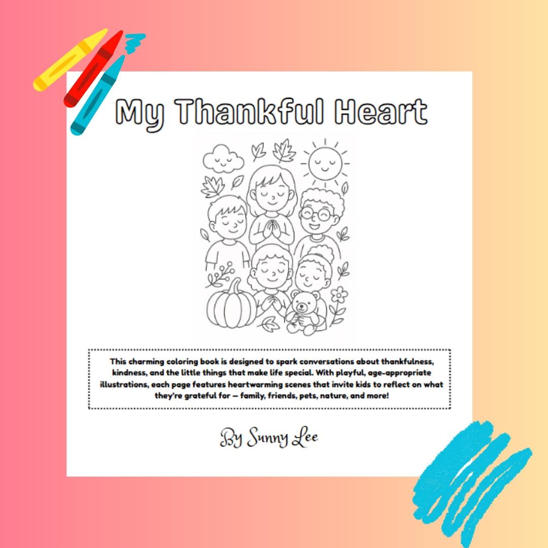 My Thankful Heart - Gratitude Coloring Book (digital Download) - Etsy