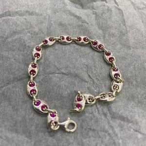 Ruby Bracelet / 14k Gold Bezel Setting Ruby Tennis Bracelet/ Multi-stone Ruby Layering Bracelet / July Birthstone Gift, Gift for Her