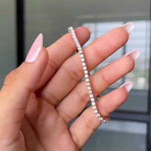 Tennis Bracelet, Gold Tennis Bracelet, Cubic Zirconia Tennis Bracelet, Dainty Bracelet, Diamond Bracelet, Gift for Her, Minimalist Bracelet