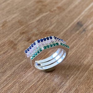 Emerald Eternity Band, Emerald Wedding Ring, May Birthstone Ring, Emerald Stackable Band, Mother's Day Gift, Half Eternity Band, Dainty Band
