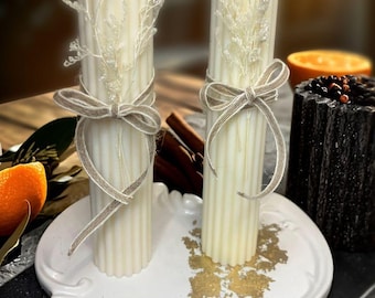 Floral Scented Organic Soy Wax Pillar Candle - 200g