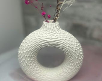 Minimalist Jesmonite Ring Vase: Modern Home Decor