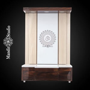 MandirStudio Wooden Temple With Led Lights | Puja Temple for Home & Office |Puja Ghar | Customized temple|Wooden Personlized mandir for Home