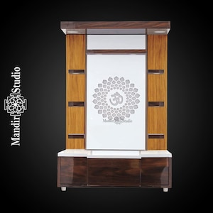 MandirStudio Wooden Temple With Led Lights | Puja Temple for Home & Office |Puja Ghar | Customized temple|Wooden Personlized mandir for Home
