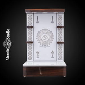 MandirStudio Wooden Temple With Led Lights | Puja Temple for Home & Office |Puja Ghar | Customized temple|Wooden Personlized mandir for Home