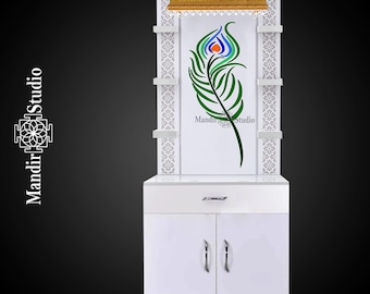 MandirStudio Wooden Temple With Led Lights | Puja Temple for Home & Office |Puja Ghar | Customized temple|Wooden Personlized mandir for Home