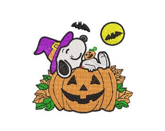 Borduurwerk Snoopy On A Pumpkin