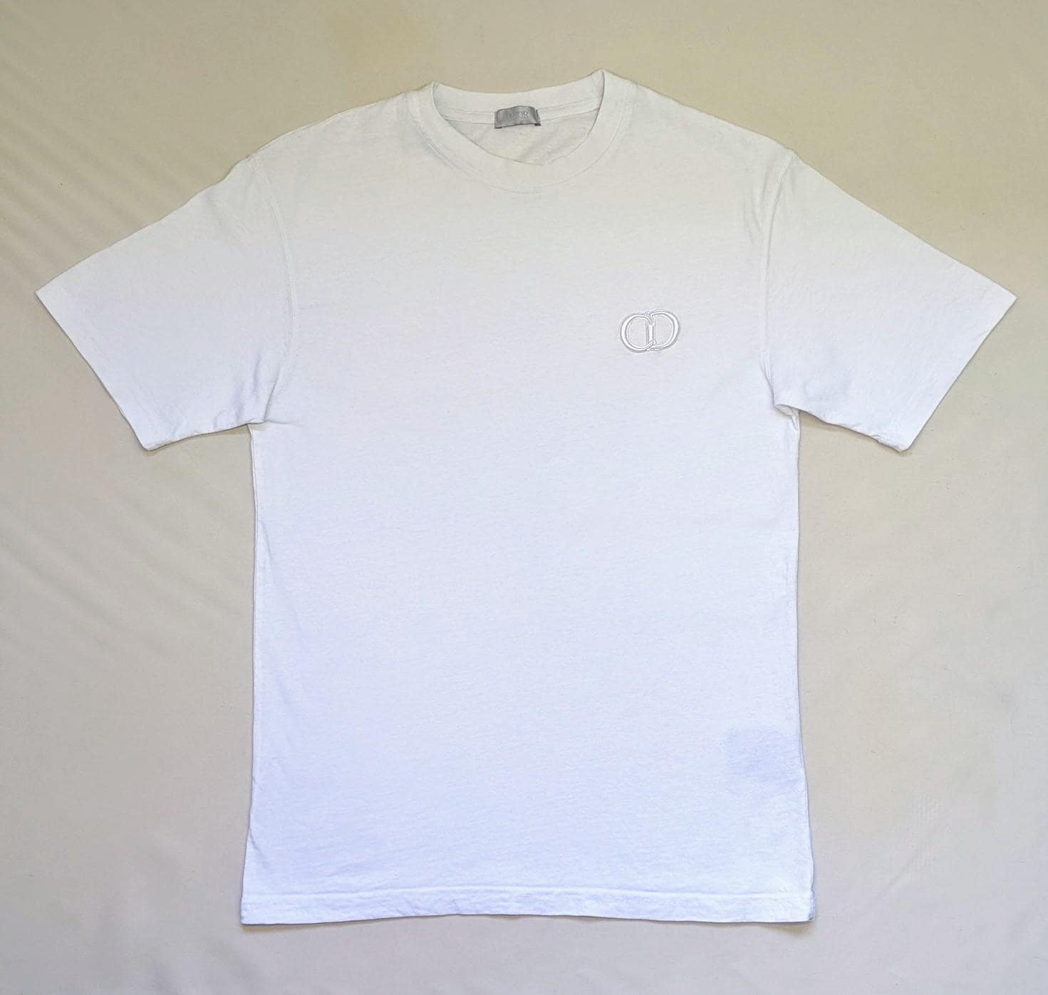 White Dior T-shirt With Embroidered CD Logo - Etsy