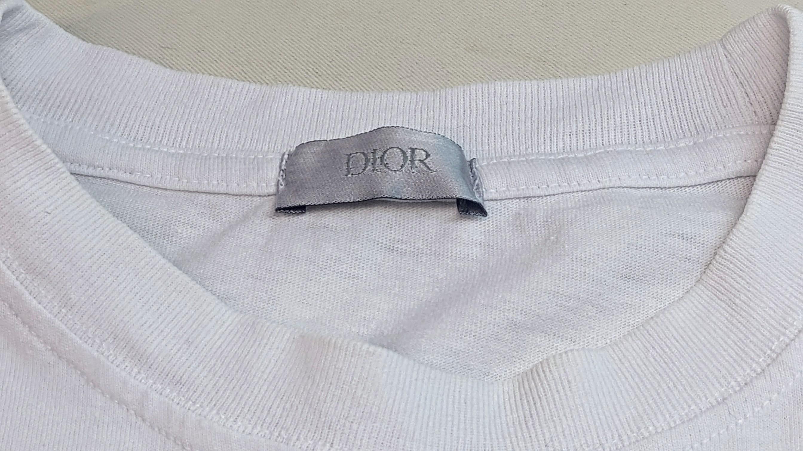White Dior T-shirt With Embroidered CD Logo - Etsy