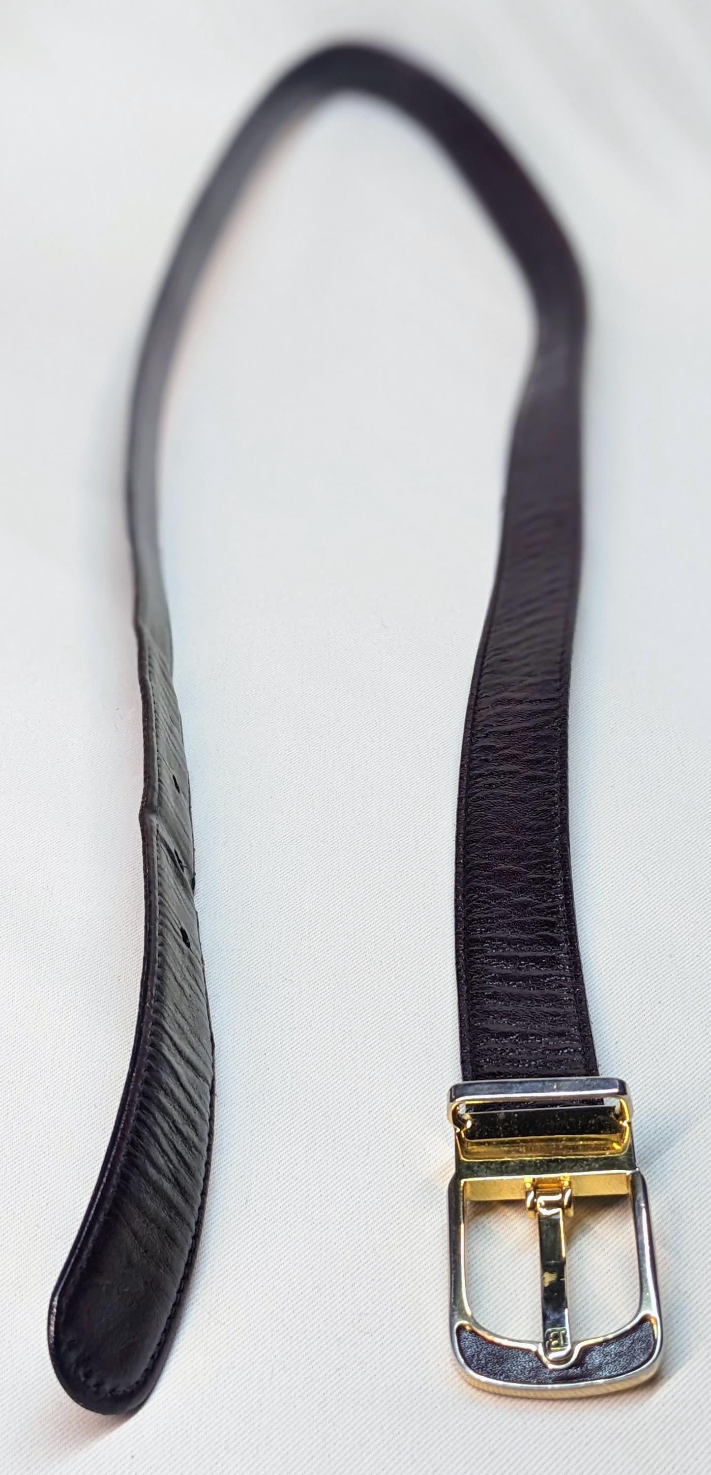 Vintage Bally Leather Belt, Made in Italy, Dark Brown, Size 