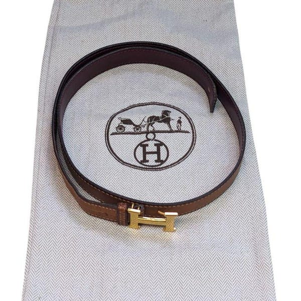 Cinturón reversible vintage de piel Hermes Paris Made in France