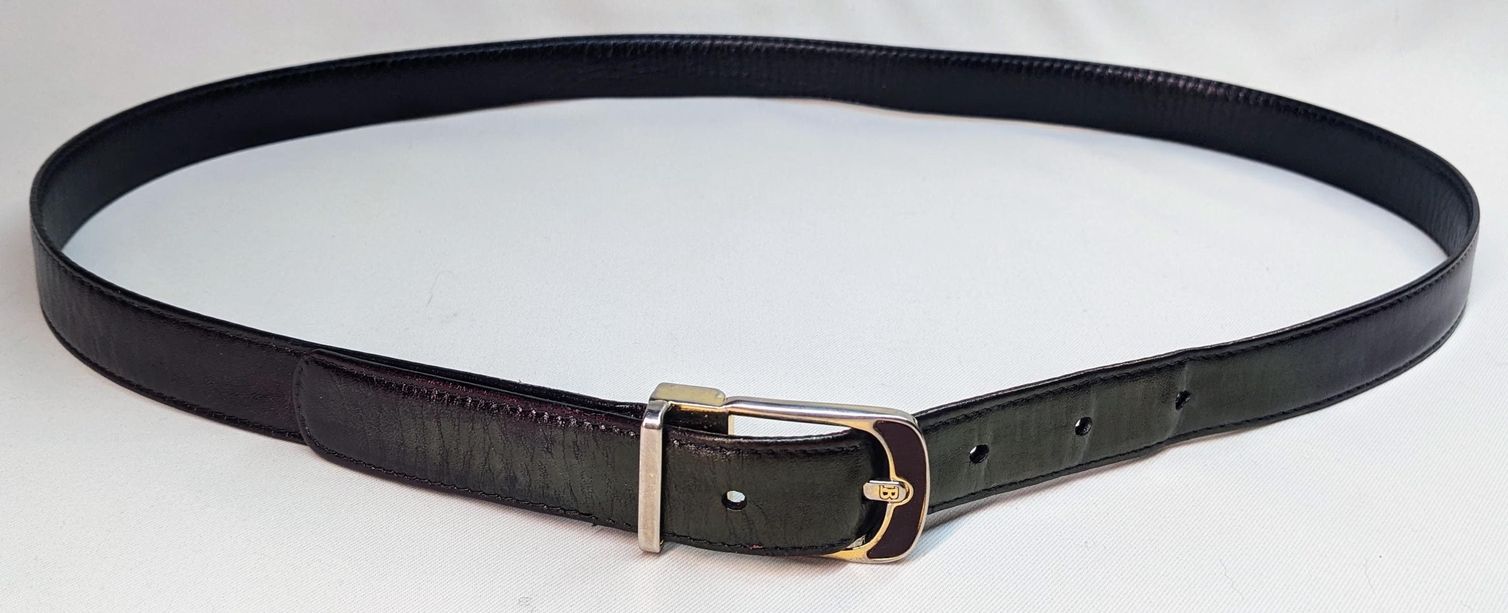 Vintage Bally Leather Belt, Made in Italy, Dark Brown, Size 