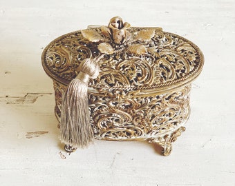 Antique Jewelry Casket, Jewelry Casket, Ormolu Casket, French Jewelry Casket, Antique Jewelry Box, French Jewelry Box, French Filigree Box,