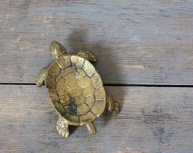 Vintage Brass Turtle Dish Etsy