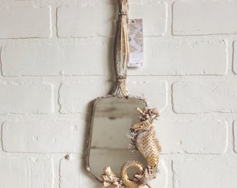 Seahorse Mirror, Seahorse Vanity Mirror, Coastal Vanity Mirror, Coastal Mirror, Seahorse Decor, Seahorse Hand Mirror, Coastal Hand Mirror,